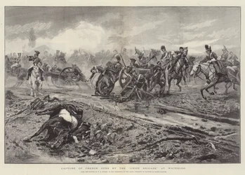 Eroberung französischer Kanonen durch die Union Brigade bei Waterloo